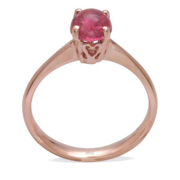 1.08 Karat Pembe Topaz Taşlı Altın Yüzük